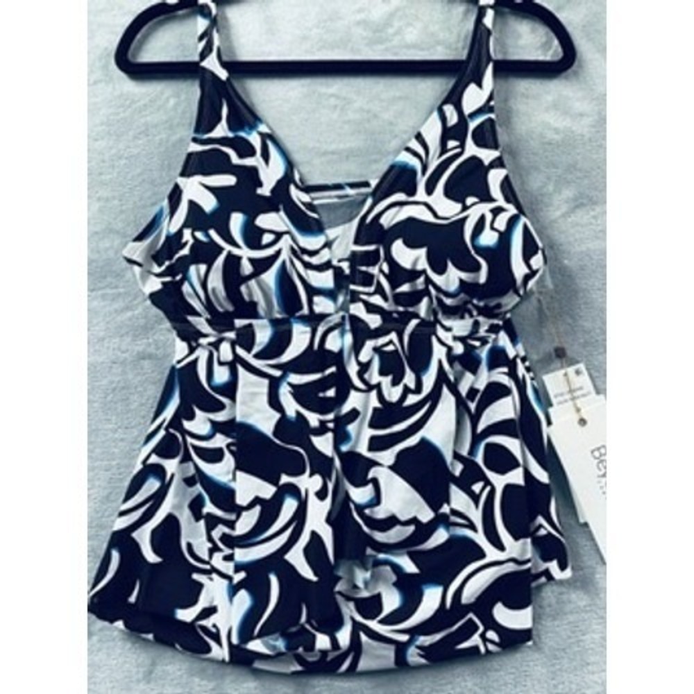 NWT Beyond Control Swimwear TankiniTop Womens Floral Print Size 14 $94 - Picture 5 of 10